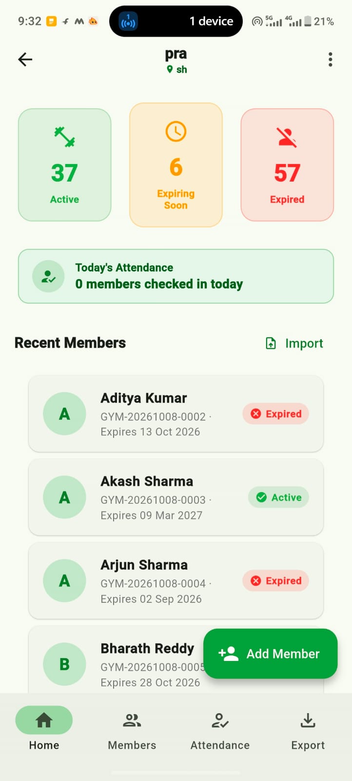 Members list